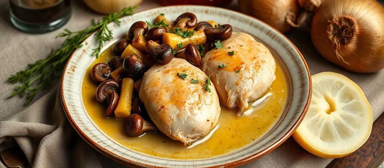 Poulet aux Champignons et Poivrons à la Crème