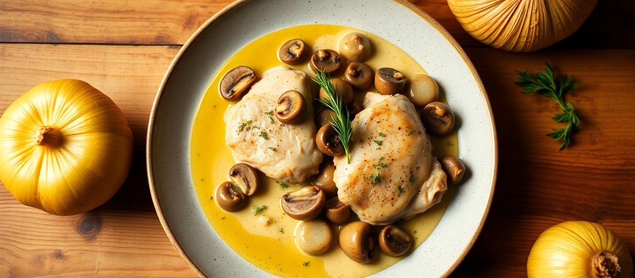 Poulet aux Champignons et Poivrons à la Crème