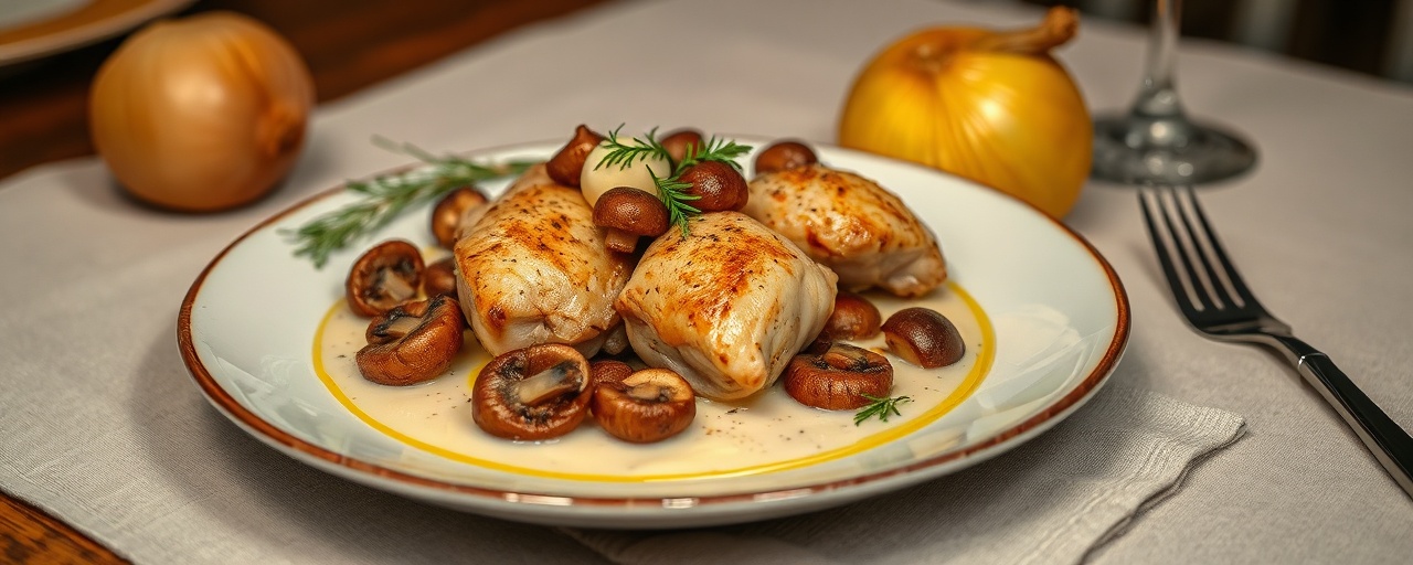 Poulet aux Champignons et Poivrons à la Crème