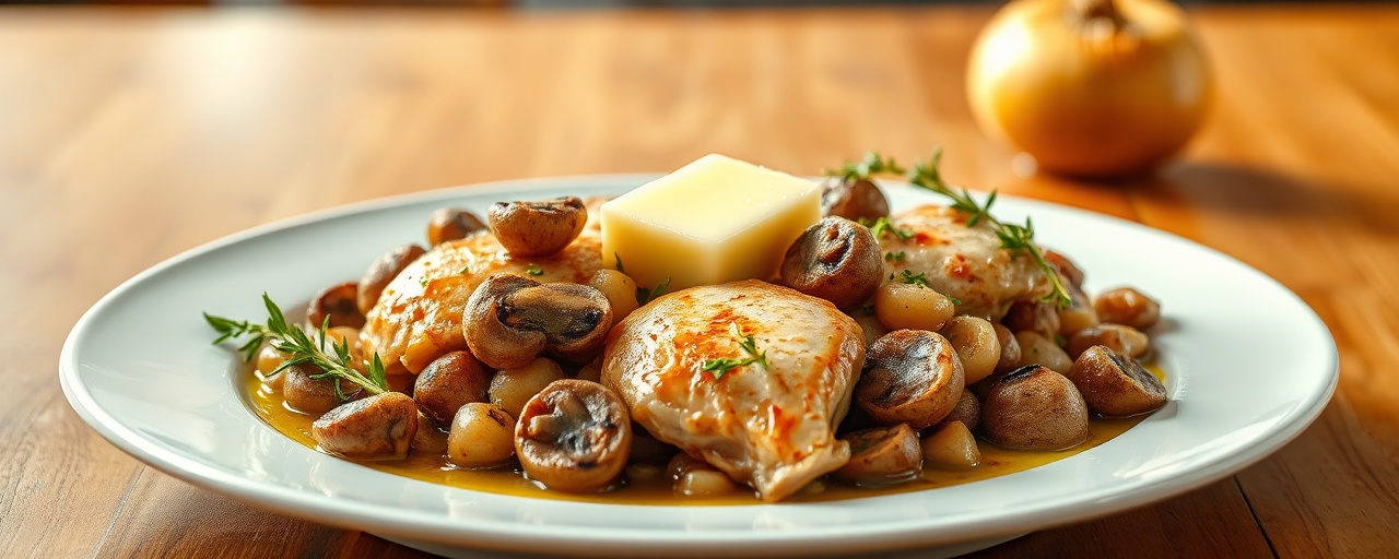 Poulet aux Champignons et Poivrons à la Crème