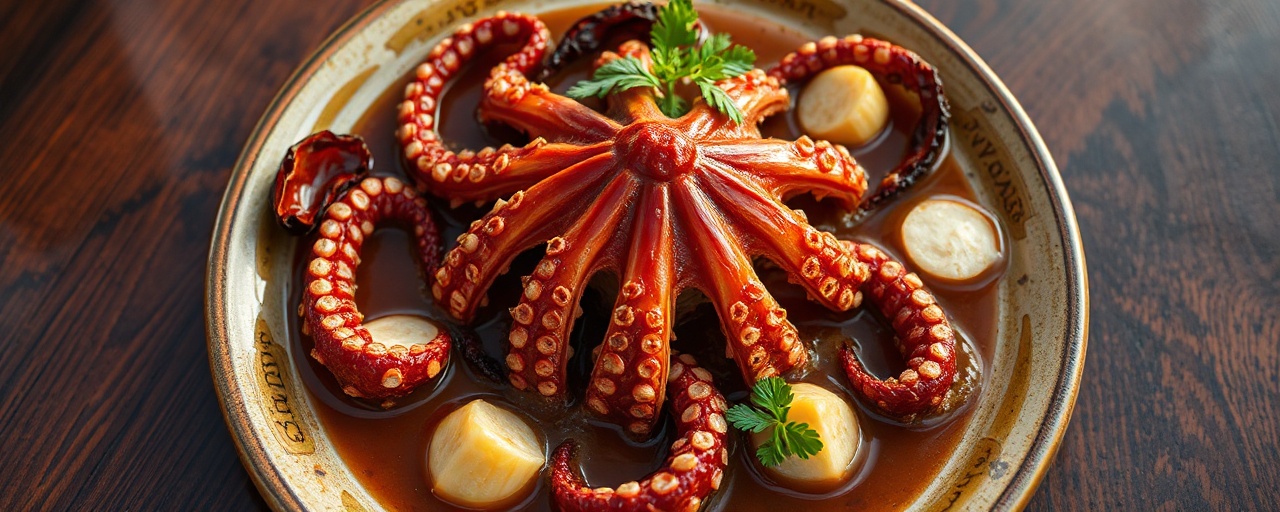 Pulpo a las Brasas con Adobo de Chile Guajillo