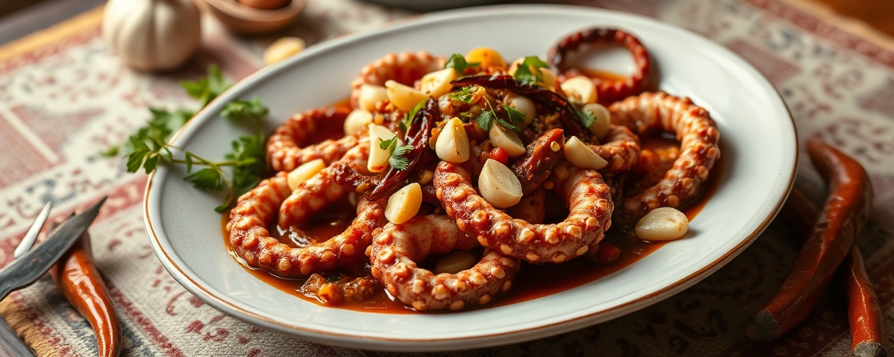 Pulpo a las Brasas con Adobo de Chile Guajillo