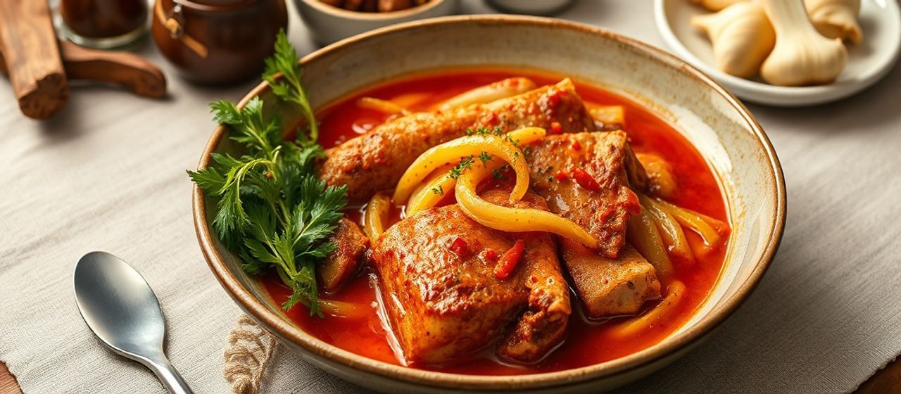 Puszta Pork Belly Pörkölt with Gochujang Kiss