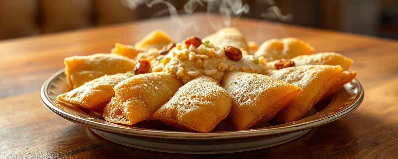 Qovurma Badam-Tahini Somsa (Deep-Fried Almond Tahini Pastries)