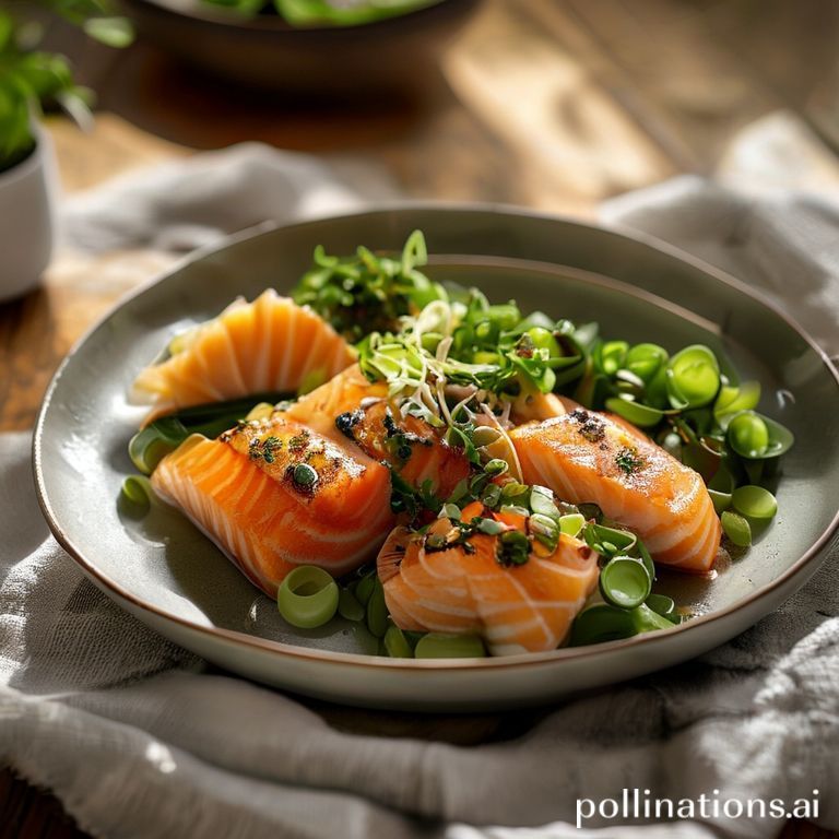 Matcha Glazed Salmon with Edamame and Soba Noodle Salad