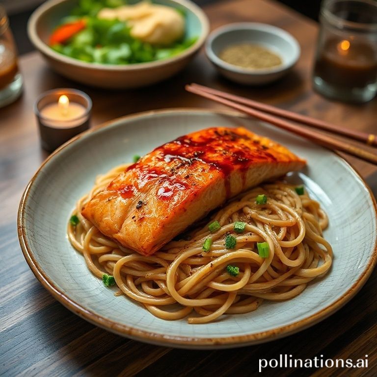 Miso Glazed Salmon with Soba Noodle Salad