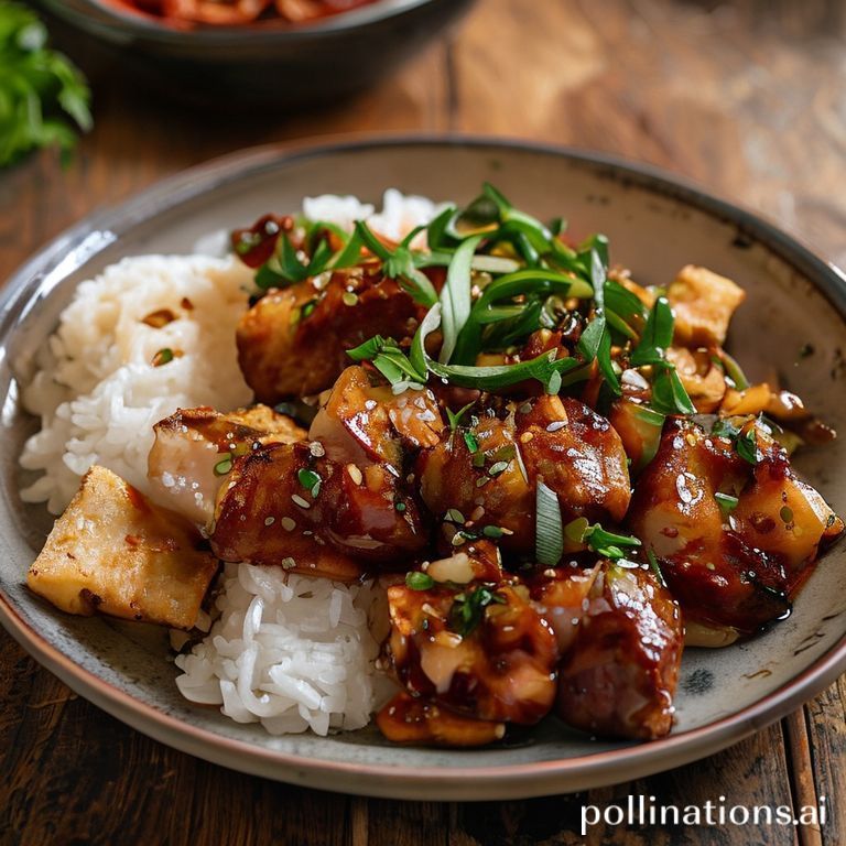 Spicy Gochujang Pork Belly Stir-fry with Kimchi and Rice Cakes