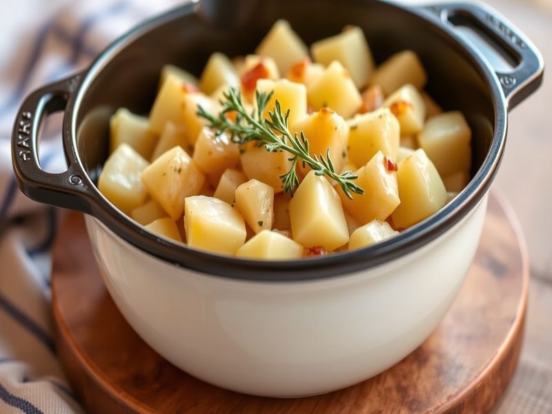 Riesling Hähnchen mit Apfel und Rosmarin-Kartoffeln