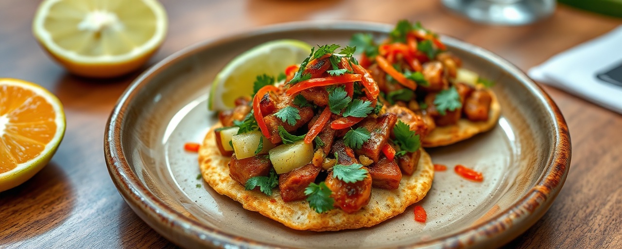 Roasted Jackfruit Pibil Tostadas
