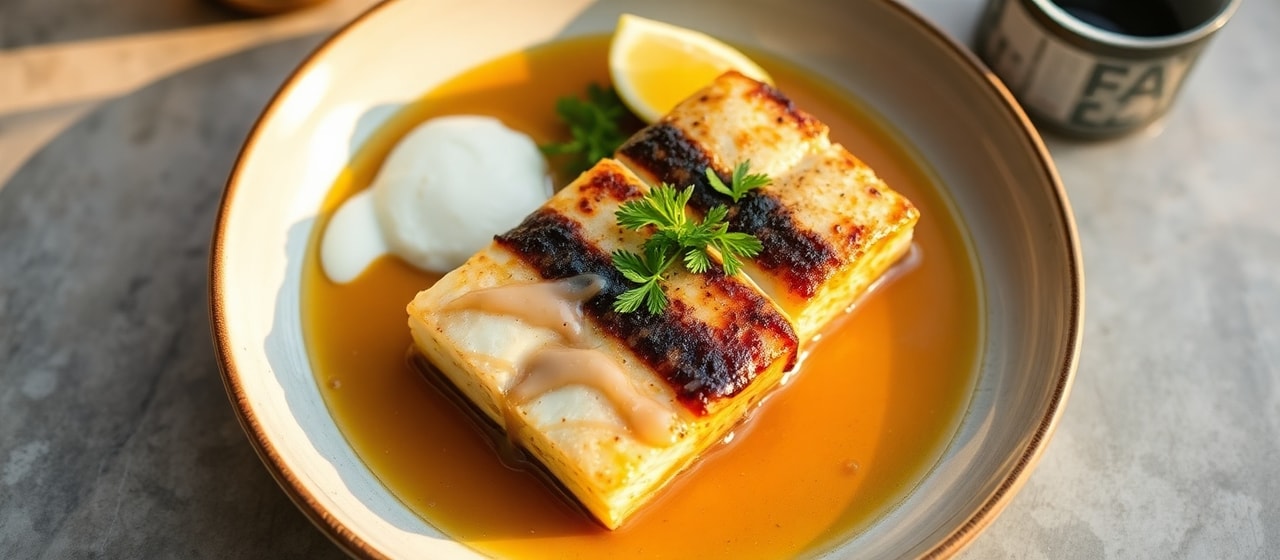 Roasted Japanese Black Cod with Lemongrass Miso Glaze