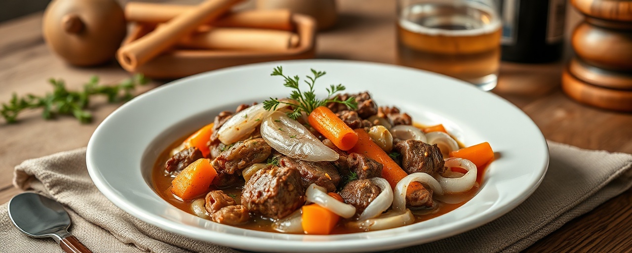 Russian Galangal Beef Zharkoye with Kvass