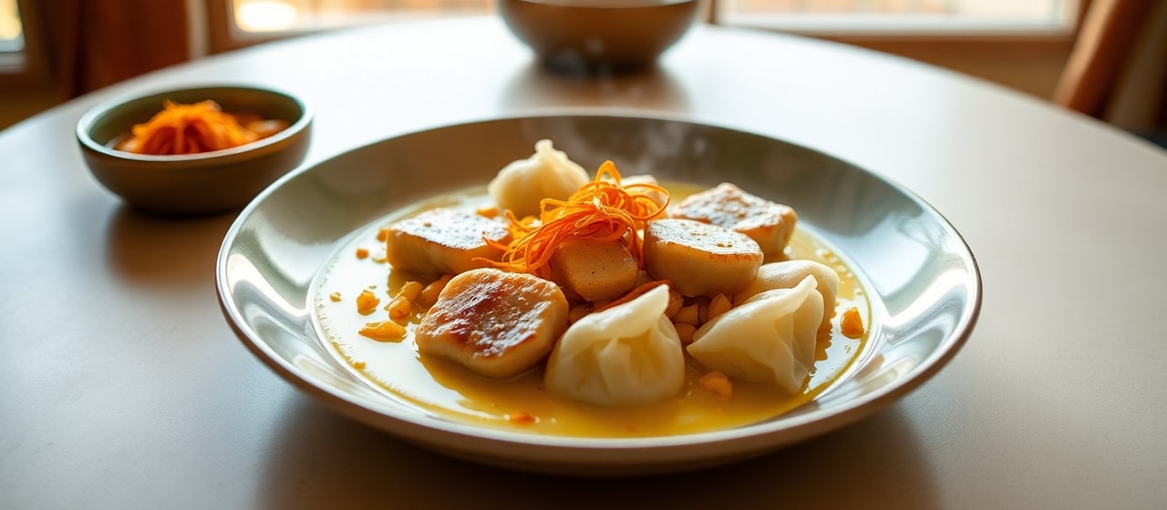Saffron Haddock and Samp Steamed Dumplings