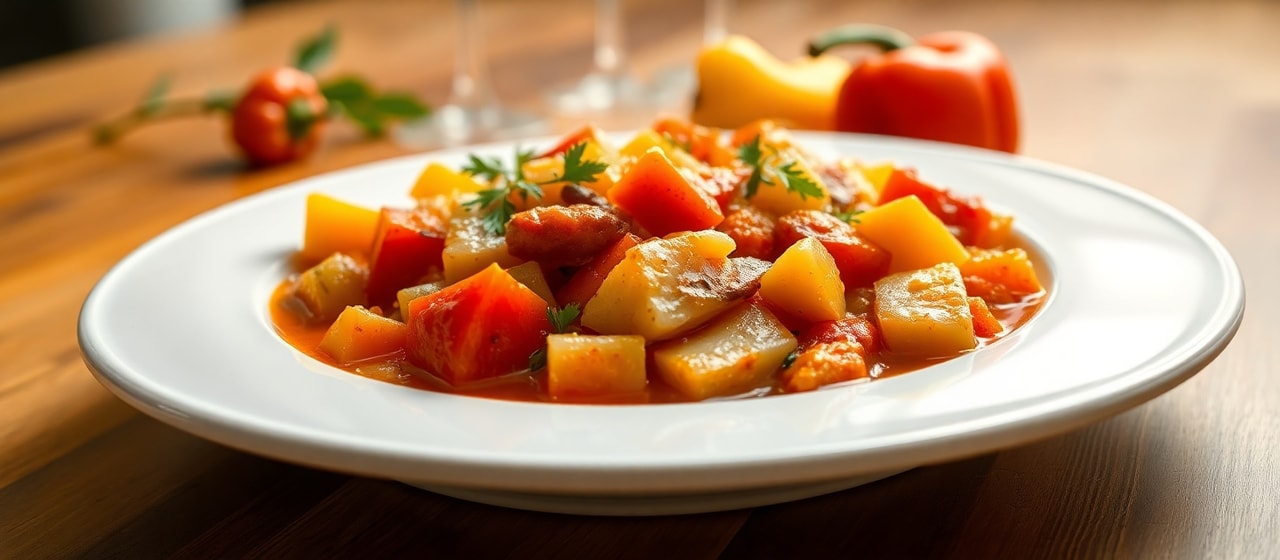 Saffron-Infused Hungarian Vegetable Stew