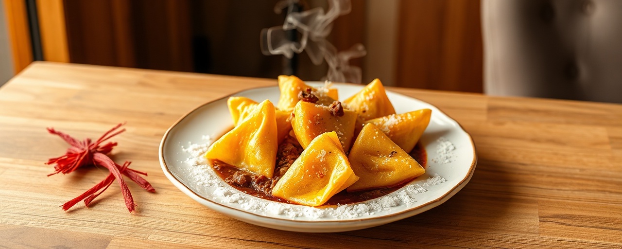 Saffron Lamb and Pumpkin Manti