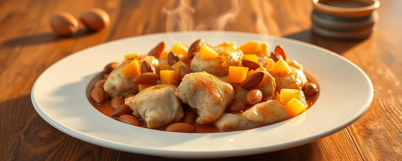 Safranlı Kayısılı Bademli Tavuk (Saffron Chicken with Apricot and Almonds)