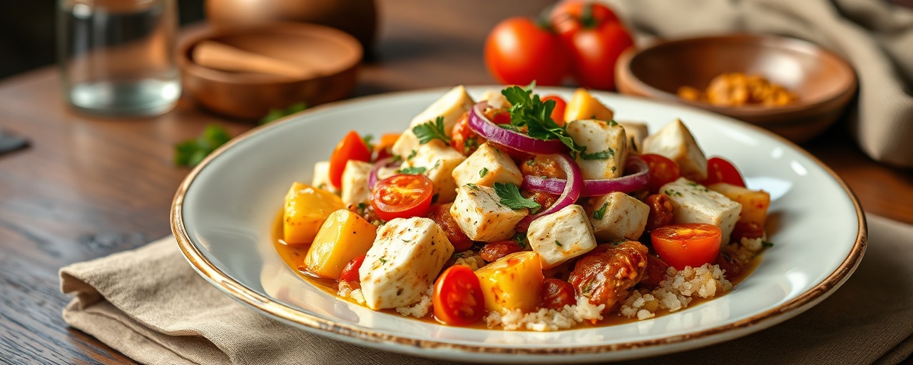 Salteado de Tofu Quiteño con Papas
