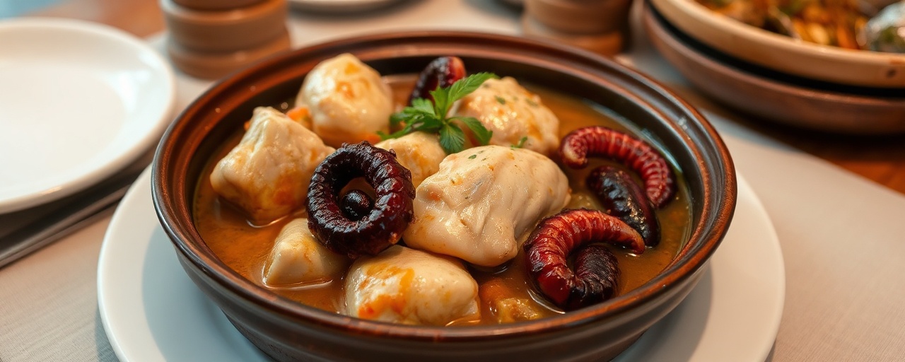 Samlor Prahet Koh Trob (Clay Pot Octopus and Chicken Stew)