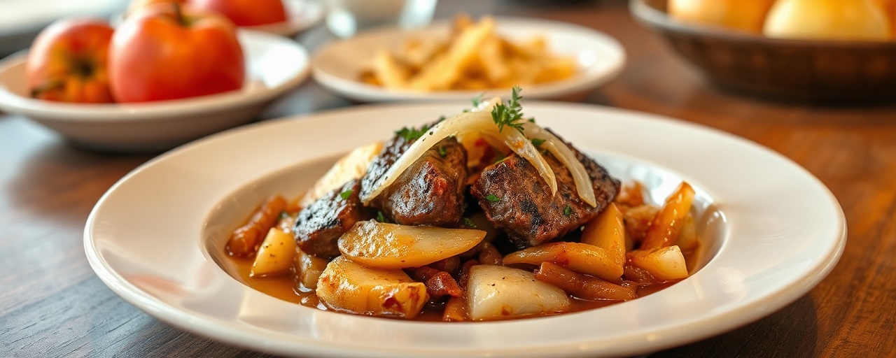 Sauerkraut-Braised Beef Short Ribs with Spiced Apples