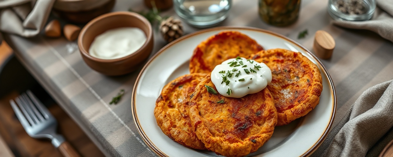 Scottish Bannocks with Fermented Sweet Potato and Herbed Crème Fraîche