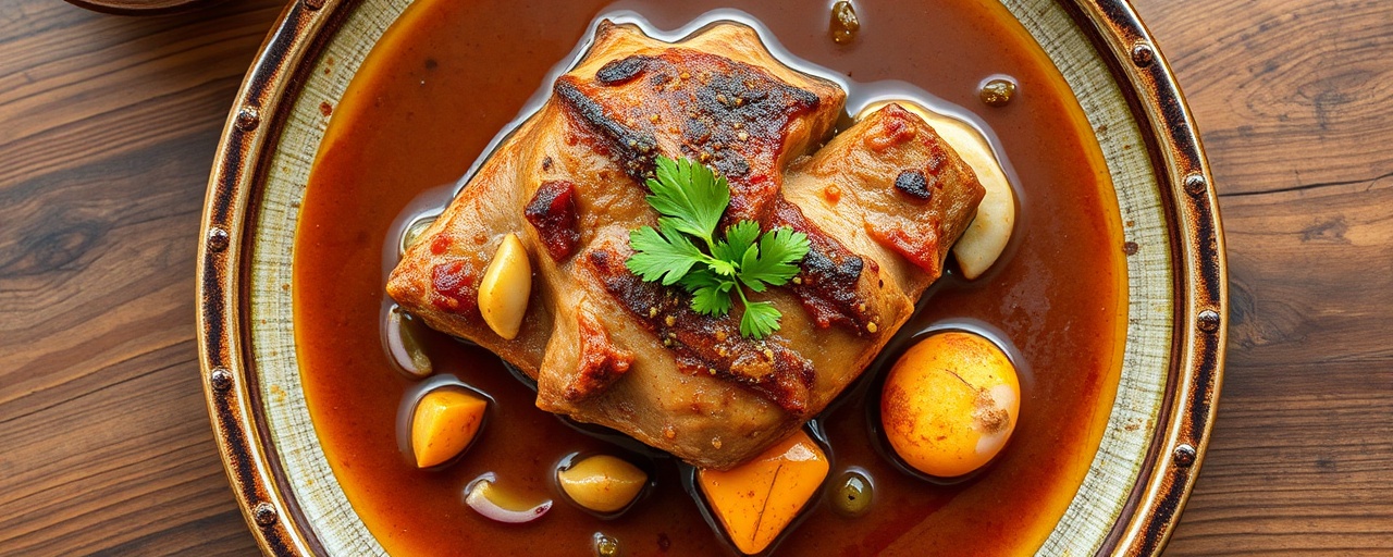Seco de Cerdo con Cardamomo y Naranjilla