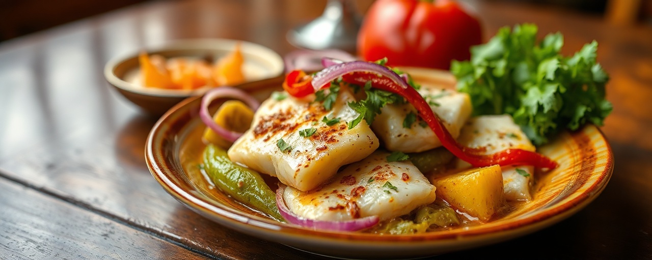 Seco de Pescado Achiotado con Chipotle y Plátano Verde