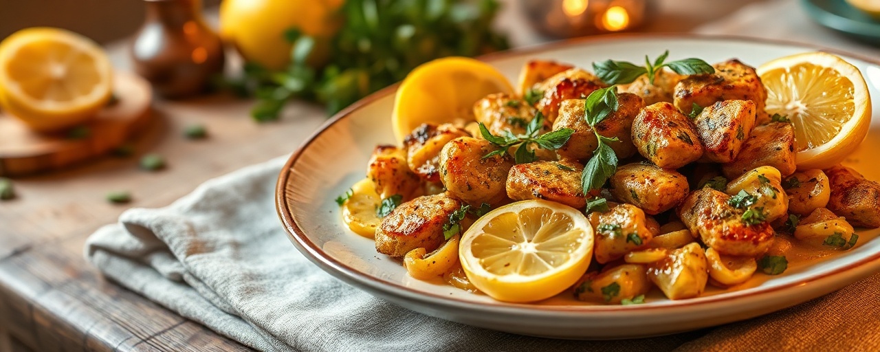 Seitan Grigliato con Salmoriglio e Verdure Estive