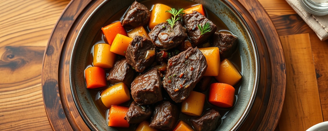 Siberian Miso-Braised Beef with Root Vegetables
