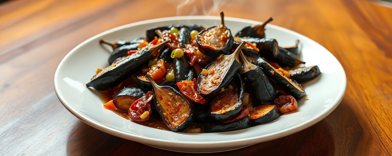 Sichuan Flash-Fried Eggplant with Garlic and Chili