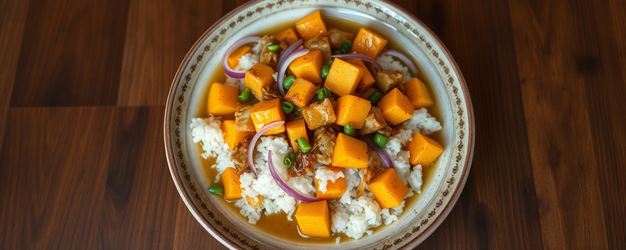 Sinugbang Kalabasa sa Niyog at Bagoong