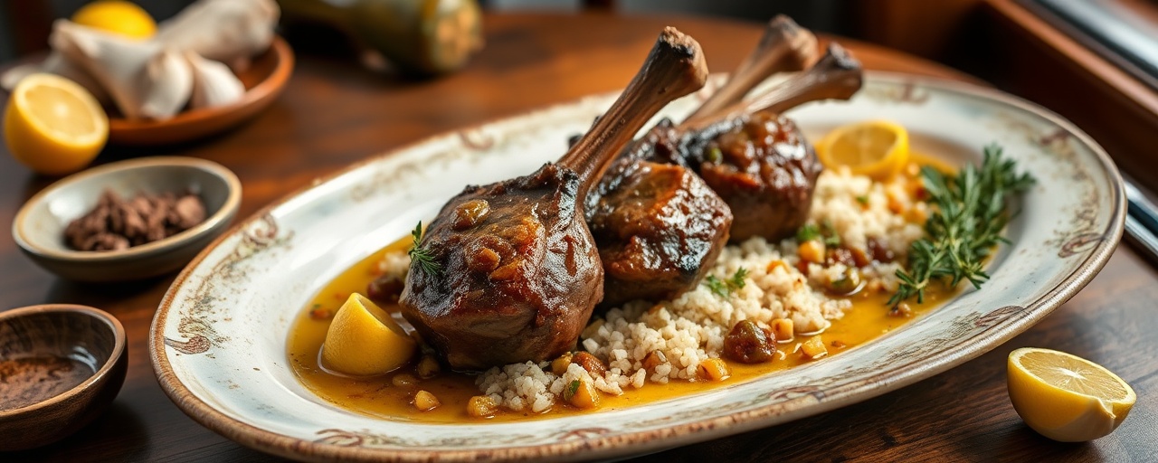 Slow-Braised Mediterranean Lamb Shanks with Preserved Lemons