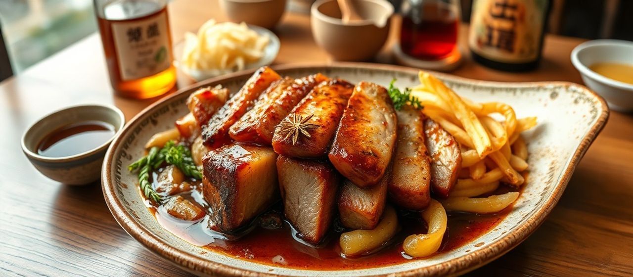Slow-Braised Pork Belly with Aromatic Star Anise and Miso Glaze
