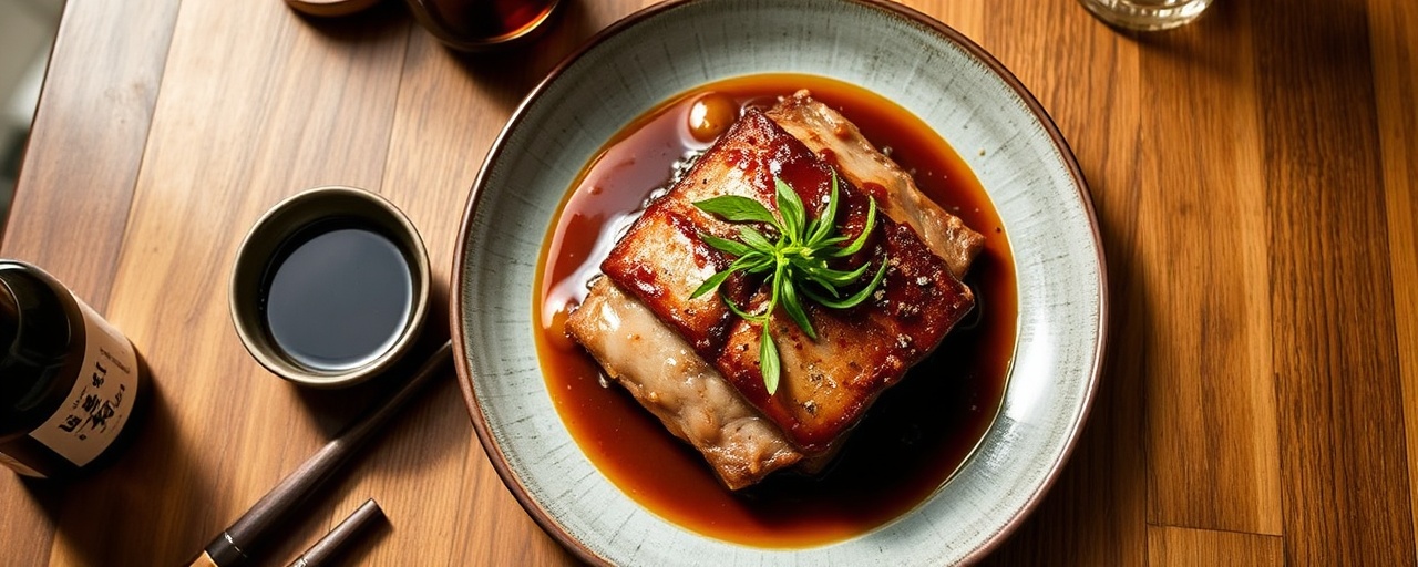 Slow-Braised Pork Belly with Aromatic Star Anise and Miso Glaze