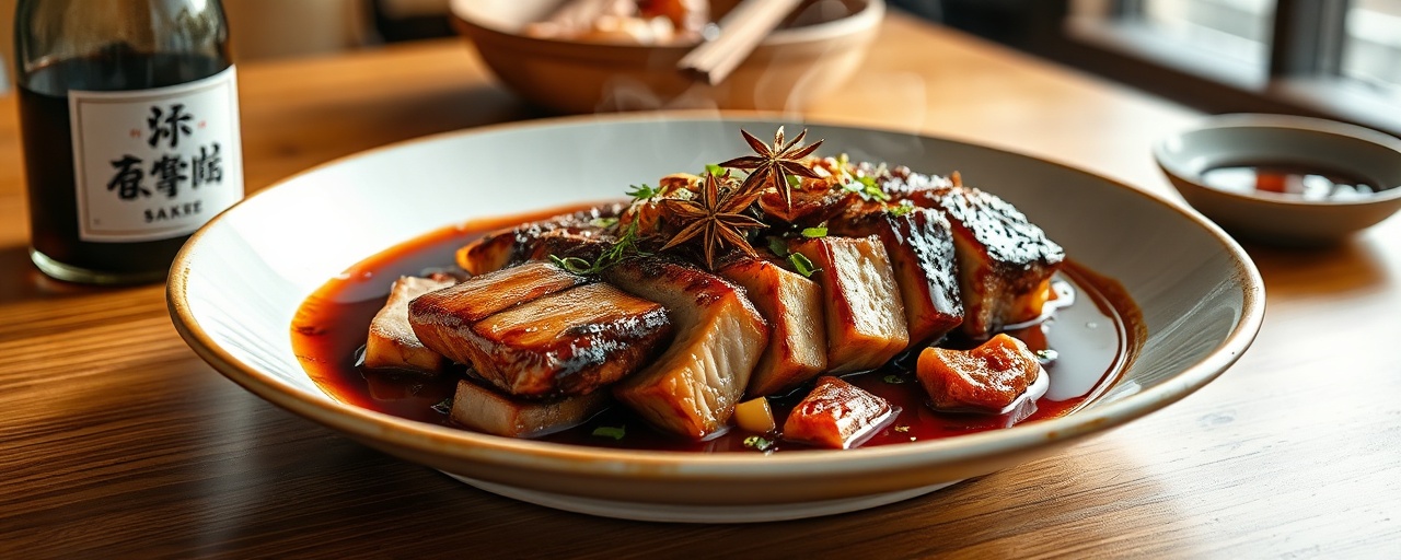 Slow-Braised Pork Belly with Aromatic Star Anise and Miso Glaze