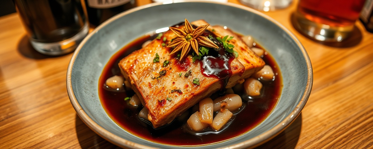 Slow-Braised Pork Belly with Aromatic Star Anise and Miso Glaze