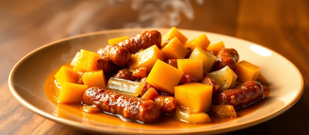 Slow-Cooked Cajun Butternut Squash and Andouille Stew