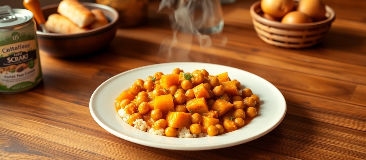 Slow-Cooked Caribbean Butternut Squash and Chickpea Curry
