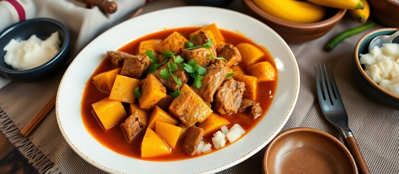 Slow-Cooked Malaysian Pork and Plantain Curry