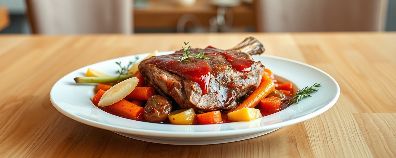 Slow-Cooked Nordic Pork with Lingonberry-Chipotle Glaze