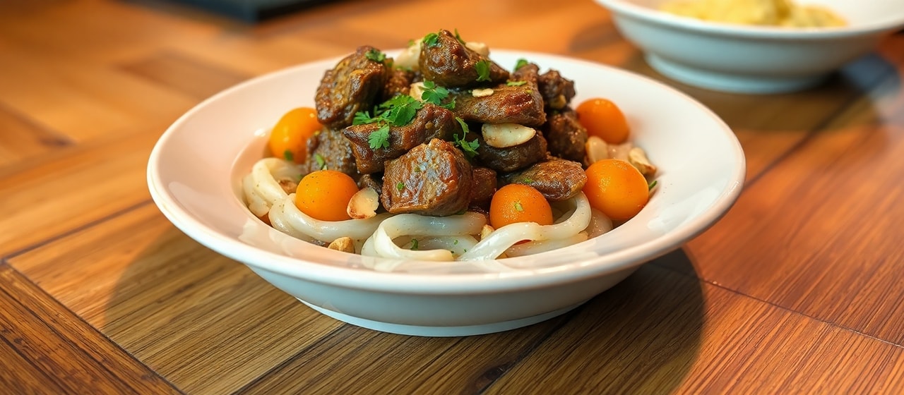 Slow-Cooked Saffron Lamb with Apricots and Almonds