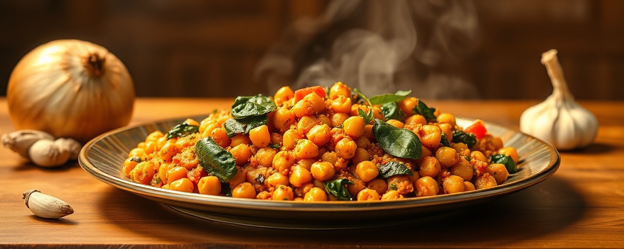 Slow-Cooked Spiced Chickpea and Spinach Curry