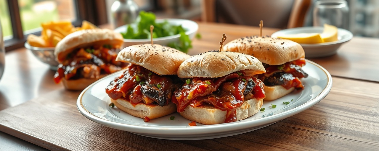 Slow-Cooked Tangy BBQ Chicken and Jackfruit Sandwiches