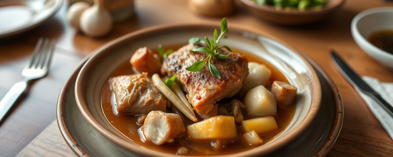 Slow-Simmered Czech Pork Stew with Lemongrass and Root Vegetables