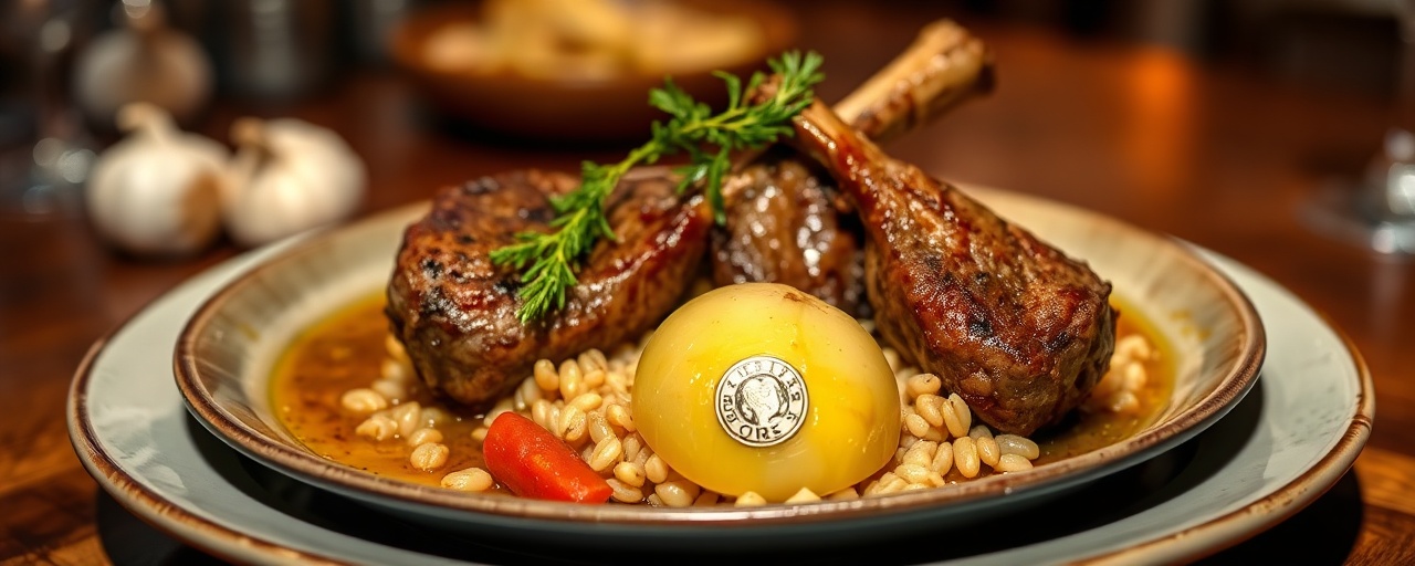 Slow-Simmered Lamb Shanks with Lemon-Oregano Sauce and Orzo