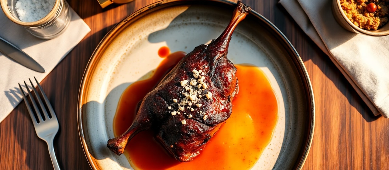 Smoked Amazonian Duck with Tucupi and Passion Fruit Reduction