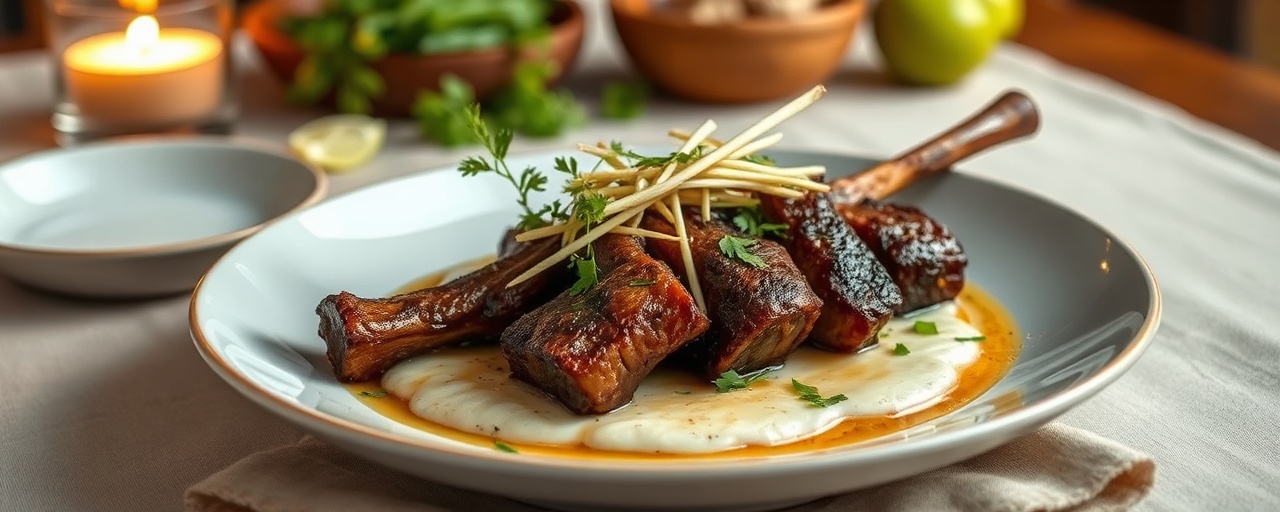 Smoked Cambodian Lamb Shank with Kroeung-Coconut Reduction