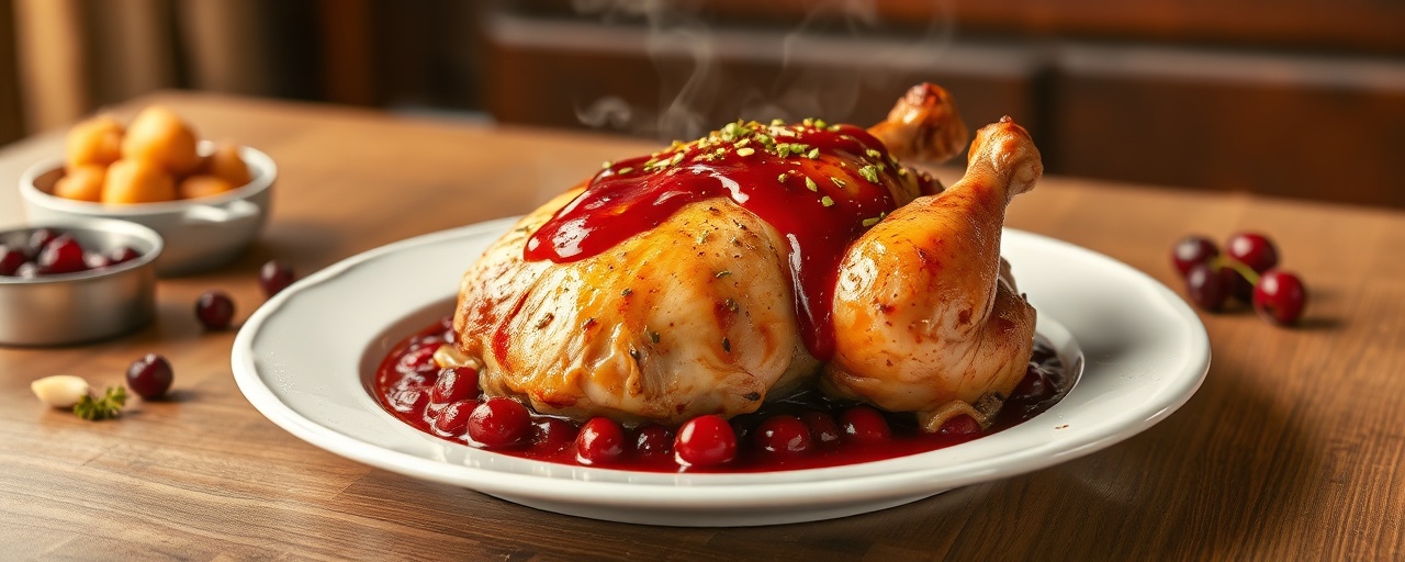 Smoked Cardamom Chicken with Lingonberry Glaze