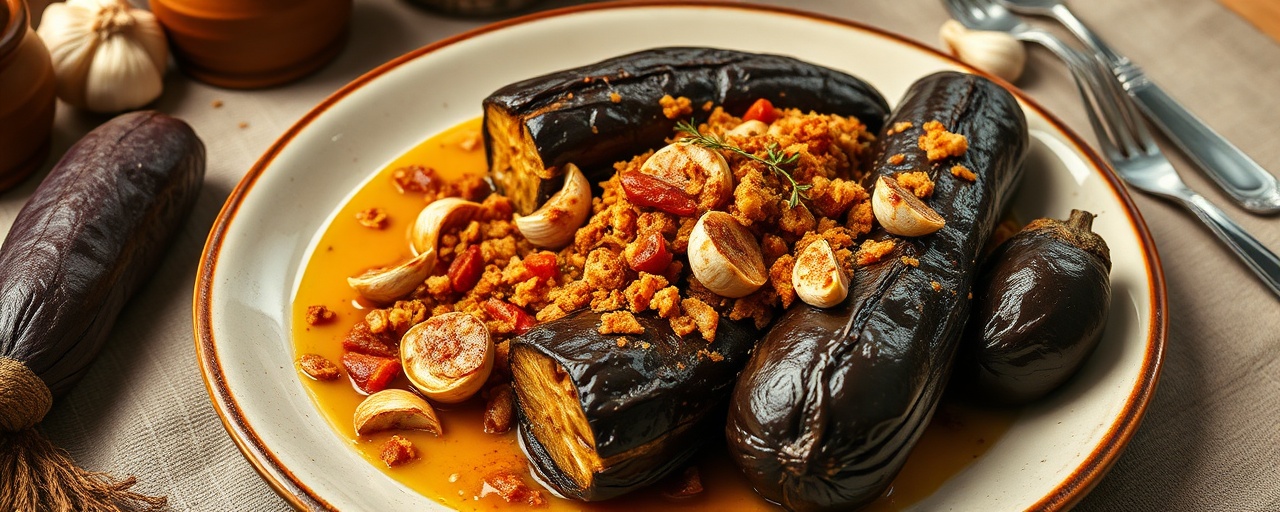 Smoked Eggplant Confit with Chorizo Crumble