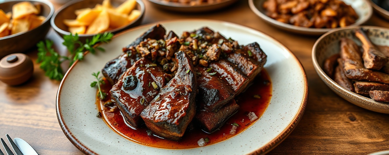 Smoked Ethiopian Short Ribs with Black Garlic Berbere Glaze