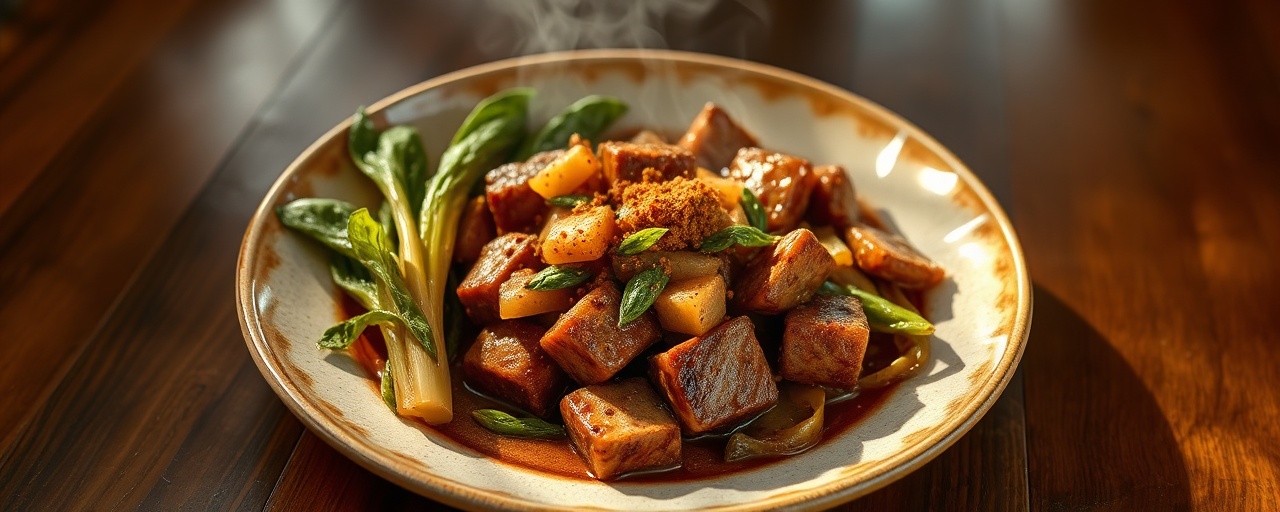 Smoked Five-Spice Tempeh with Braised Napa Cabbage