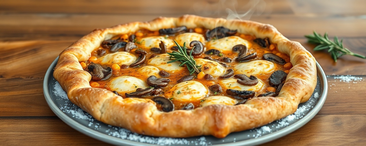 Smoked Paprika Lentil & Mushroom Galette with Rosemary-Garlic Crust